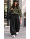 Pantalon jogging large femme Noir | Modest Fashion