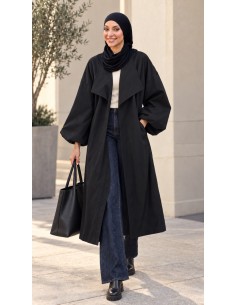 Trench long oversize femme ceinturé | Modest Fashion