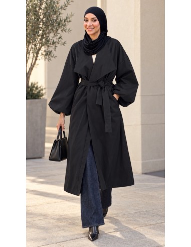 Trench long oversize femme ceinturé | Modest Fashion