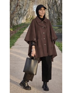 Cape manteau oversize femme boutonnée | Modest Fashion