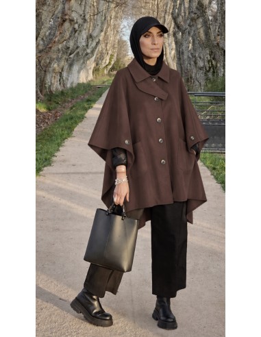 Cape manteau oversize femme boutonnée | Modest Fashion