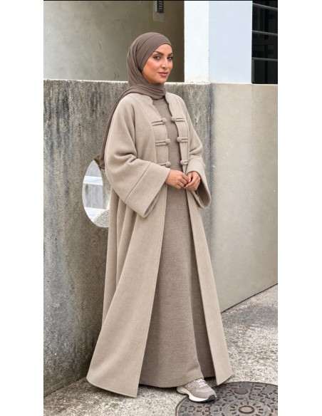 Manteau kimono long femme à attaches | Modest Fashion