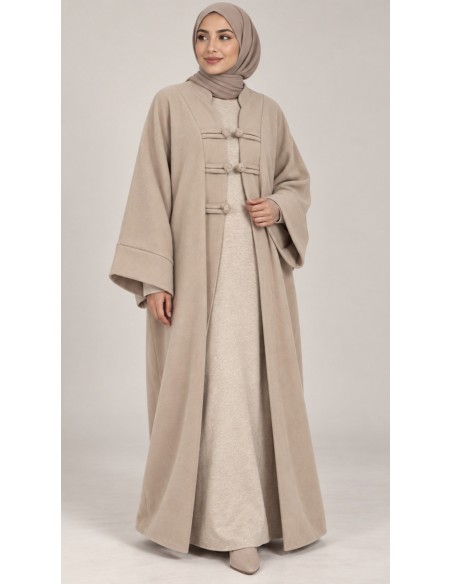 Manteau kimono long femme à attaches | Modest Fashion