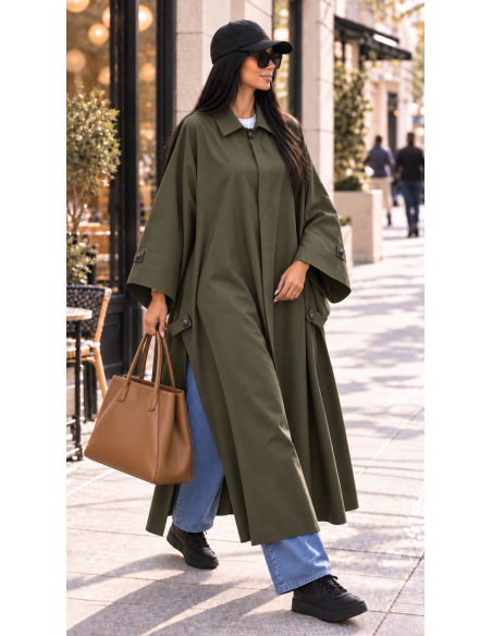 Cape longue oversize femme | Vêtement modest fashion  Méta-description