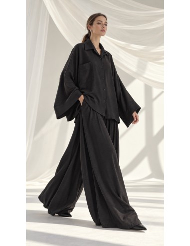 Ensemble chemise oversize et pantalon palazzo femme