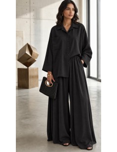 Ensemble chemise oversize et pantalon palazzo femme