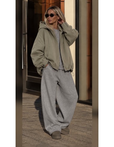Veste Oversize Femme Kaki à Capuche – Effet Bomber | ModeetMastour
