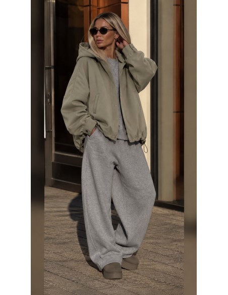 Veste Oversize Femme Kaki à Capuche – Effet Bomber | ModeetMastour