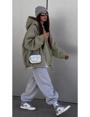 Veste Oversize Femme Kaki à Capuche – Effet Bomber | ModeetMastour