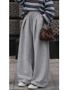 Pantalon Large à Pinces gris Prune Femme | ModeetMastour