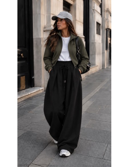 Pantalon Large à Pinces noir Femme | ModeetMastour