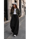 Pantalon Large à Pinces noir Femme | ModeetMastour