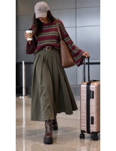 Jupe Longue Femme kaki avec Ceinture | ModeetMastour