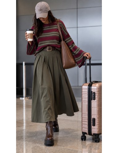 Jupe Longue Femme kaki avec Ceinture | ModeetMastour