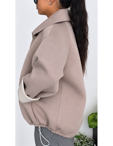 Veste Oversize Femme Taupe Épaisse & Chaude | ModeetMastour