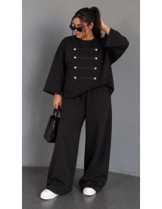Ensemble Femme noir Pantalon Large | ModeetMastour