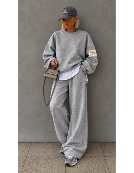 Ensemble Femme Gris Oversize Sweat & Pantalon Large | ModeetMastour
