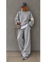 Ensemble Femme Gris Oversize Sweat & Pantalon Large | ModeetMastour