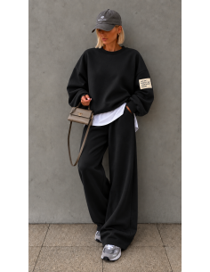 Ensemble Femme Noir Oversize Sweat & Pantalon Large | ModeetMastour