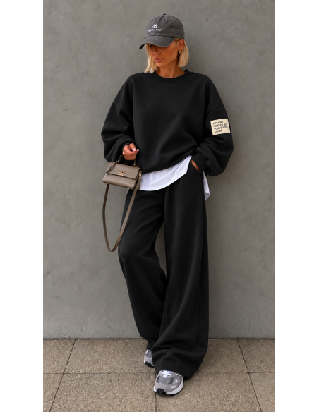 Ensemble Femme Noir Oversize Sweat & Pantalon Large | ModeetMastour