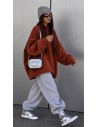 Pull Oversize Femme Grosse Maille Terracotta | ModeetMastour