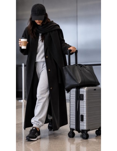 Manteau Long Oversize Femme avec Écharpe Noir | ModeetMastour