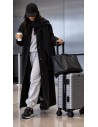 Manteau Long Oversize Femme avec Écharpe Noir | ModeetMastour