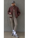 Veste Oversize Femme à Carreaux Bordeaux | ModeetMastour
