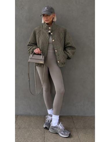 Veste Oversize Femme à Carreaux Kaki | ModeetMastour