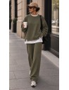 Ensemble Femme Kaki Sweat Oversize et Pantalon Large | ModeetMastour