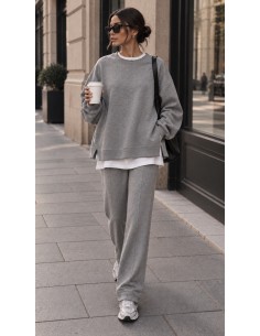 Ensemble Femme Gris Sweat Oversize et Pantalon Large | ModeetMastour
