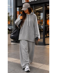 Ensemble Jogging Gris Oversize Femme | ModeetMastour