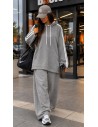 Ensemble Jogging Gris Oversize Femme | ModeetMastour