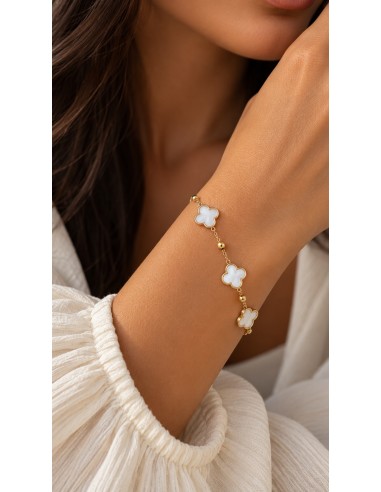 Bijoux en acier inoxydable  Inspiration Vancleef Or nacre