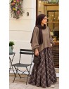 Ensemble Jupe Longue à Carreaux et Pull Oversize | ModeetMastour
