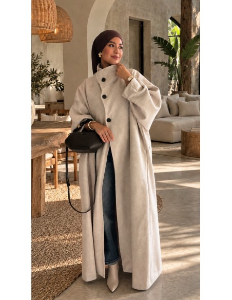 Manteau Long Oversize Femme Col Montant | ModeetMastour